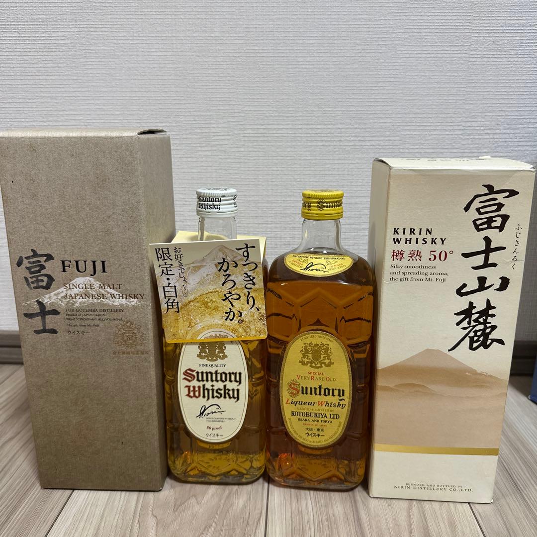 ぐりもん様専用富士シングルモルト、富士山麓、白角、復刻角ウイスキー4本
