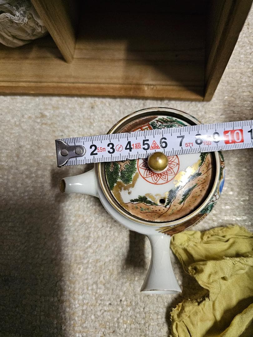 ア*ネ様 江戸期 水越与三兵衛 九谷焼 色絵煎茶器セット