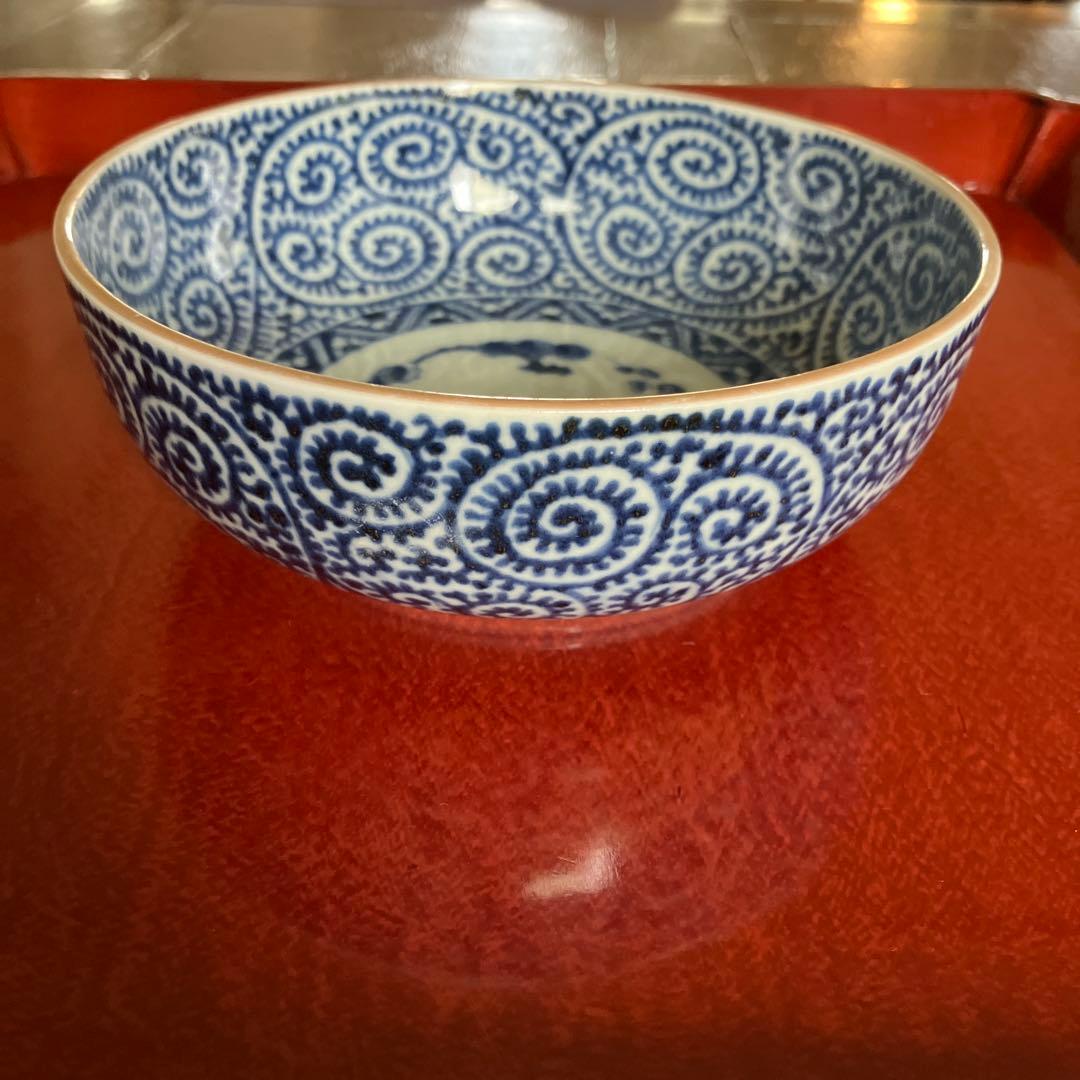 皿 2枚 染付 芙蓉手 明治 大正 銘 訳あり 欠け 擦れ ロ号