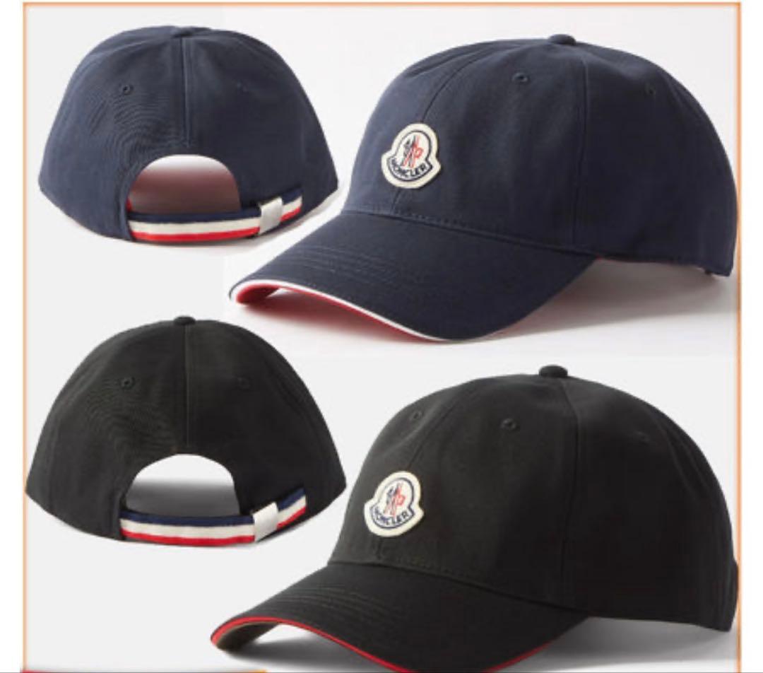 MONCLER コットン ベースボールキャップ ブラック メンズ
