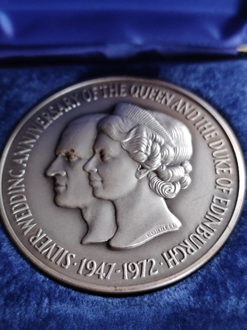 1972 イギリス エリザベス フィリップ シルバーコイン 大型 銀 メダル銀貨