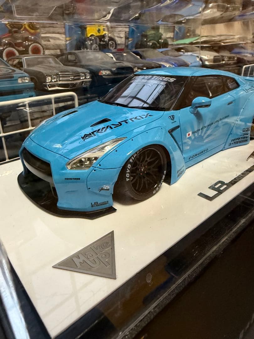 Make Up LBWK GT-R ブルー 1/18 Make up LBWK X-LARGE GT-R ミニカー 1