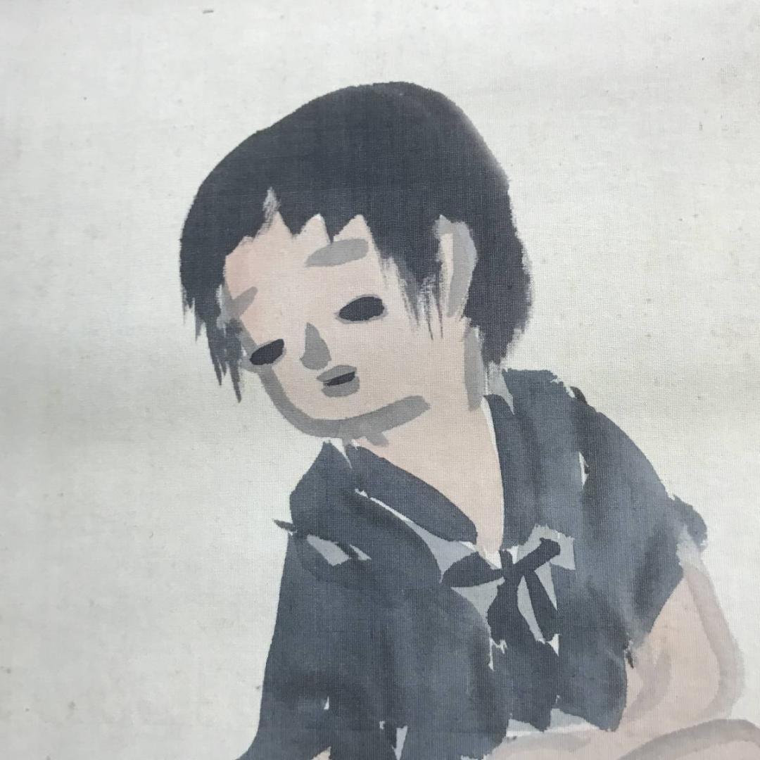 【真作】山口草平/牧童図/人物図/掛軸/名家伝来/AD-21