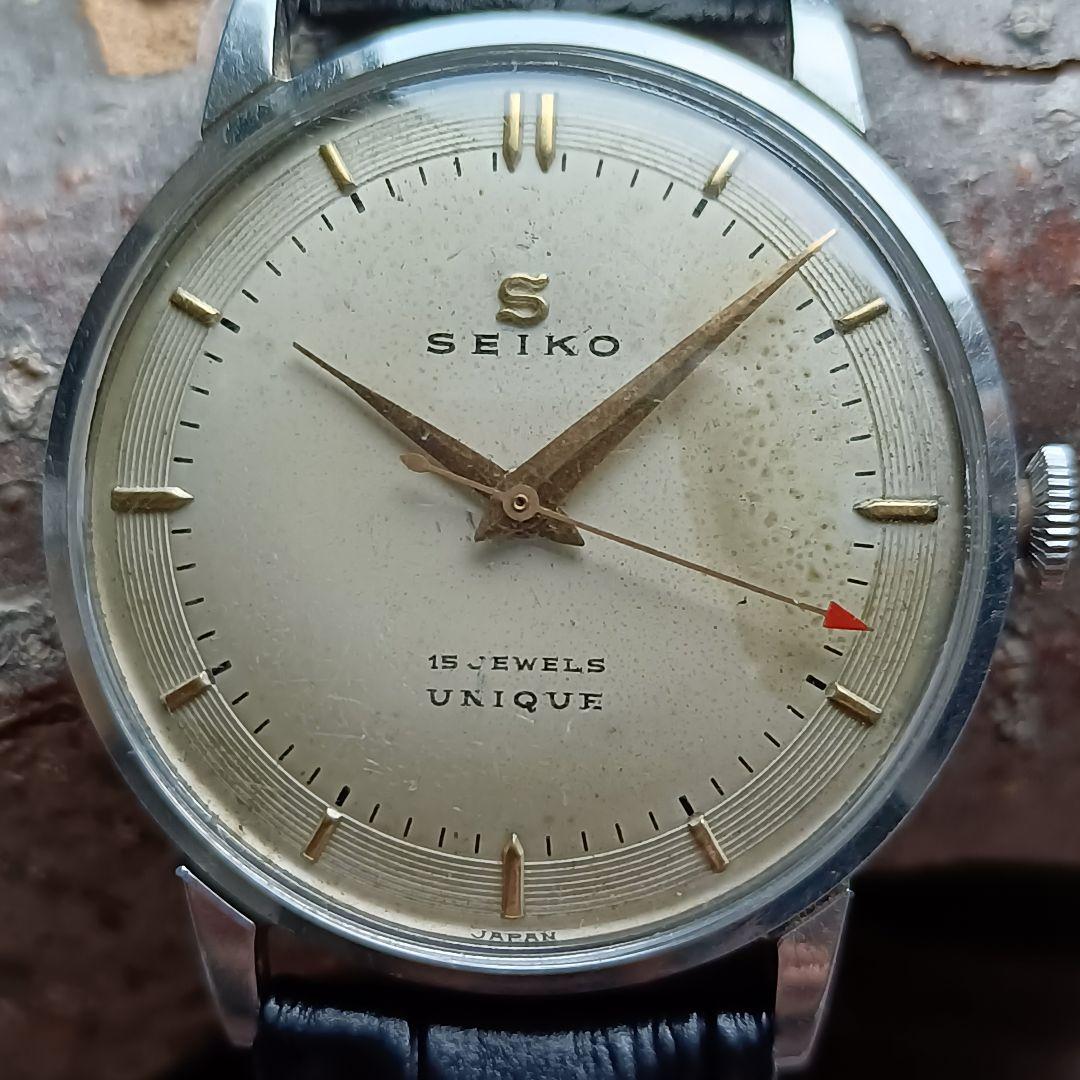 OH済みセイコー　ユニークSEIKO UNIQUE 15石SマークSS手巻き時計