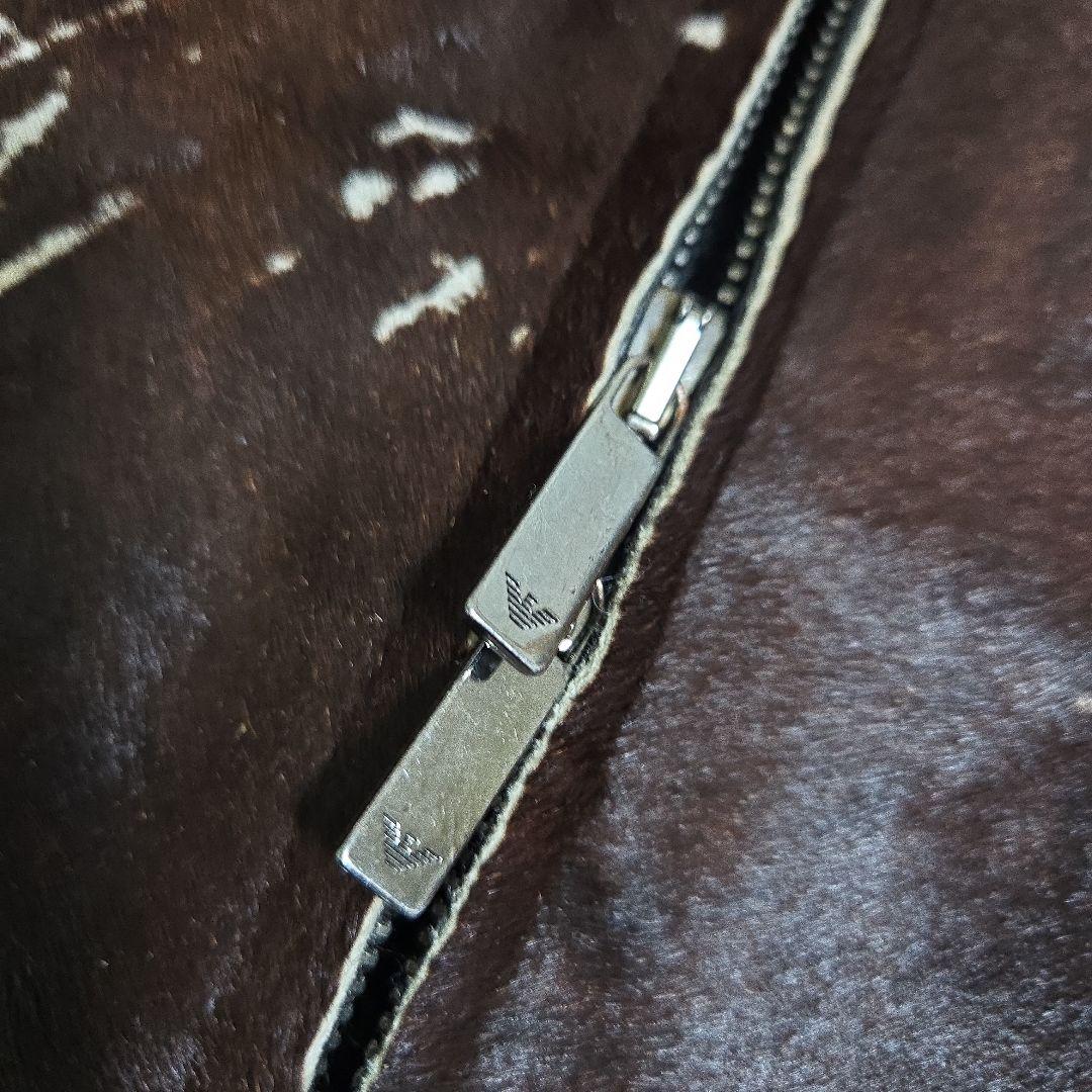 超希少 エンポリオアルマーニ ブラックポニー ハラコ毛皮 セーター ジャケット