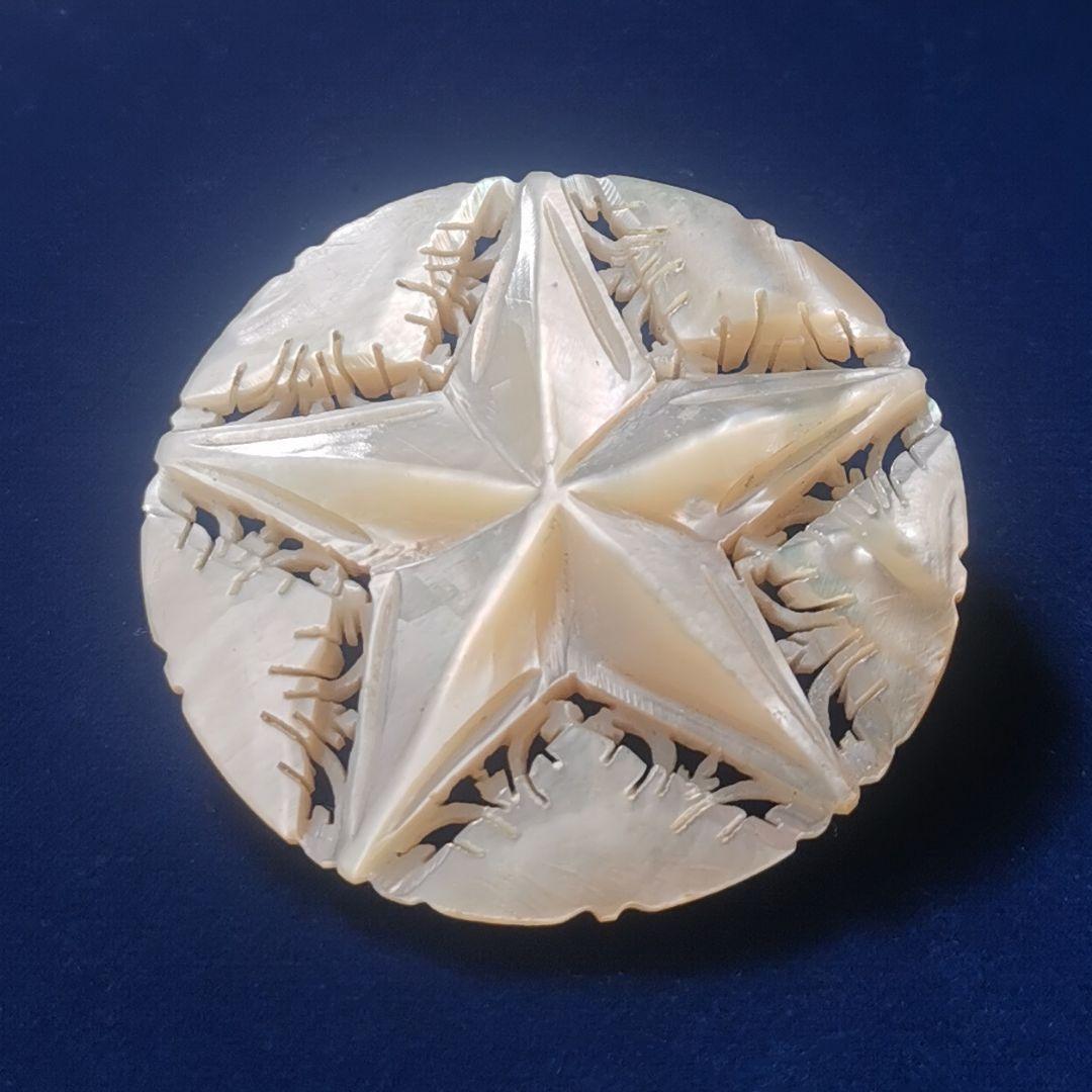 ヴィンテージベツレヘムパール八亡星ブローチ