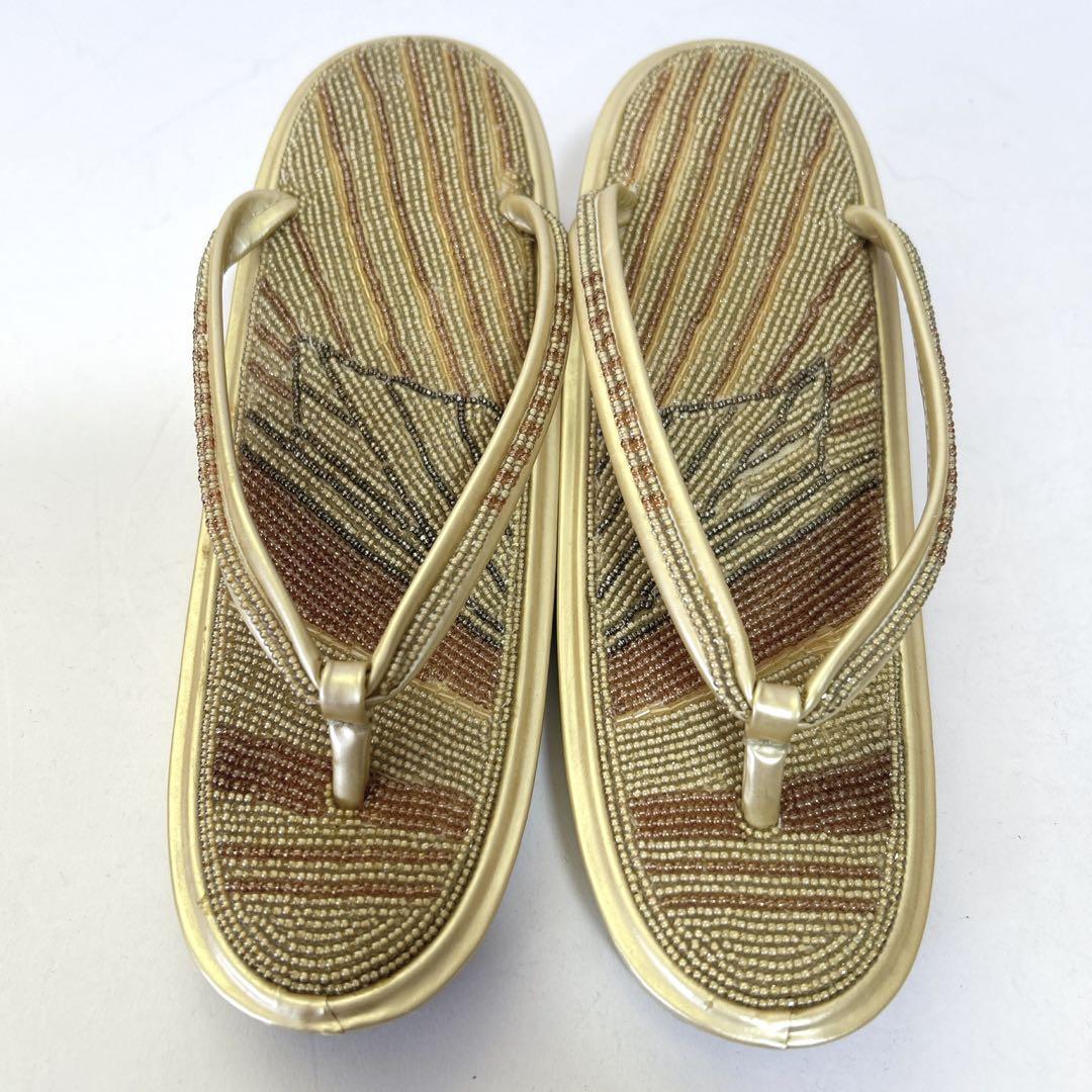 ✨美品✨総ビーズ 草履・バッグセット がま口 和装小物