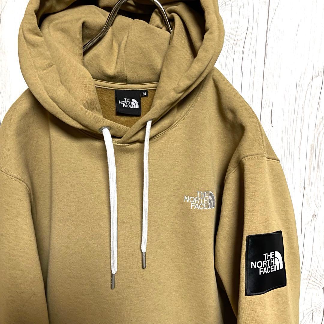 売切人気モデル◆ノースフェイル　スウェットパーカーMカーキ　スクエアロゴフーディ