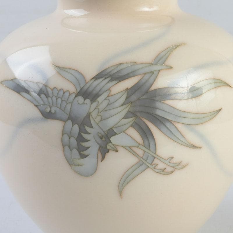 七宝焼 鳳凰文瓶 花瓶 在銘 V 9368 七宝焼 鳳凰文瓶 花瓶 在銘 V 9368