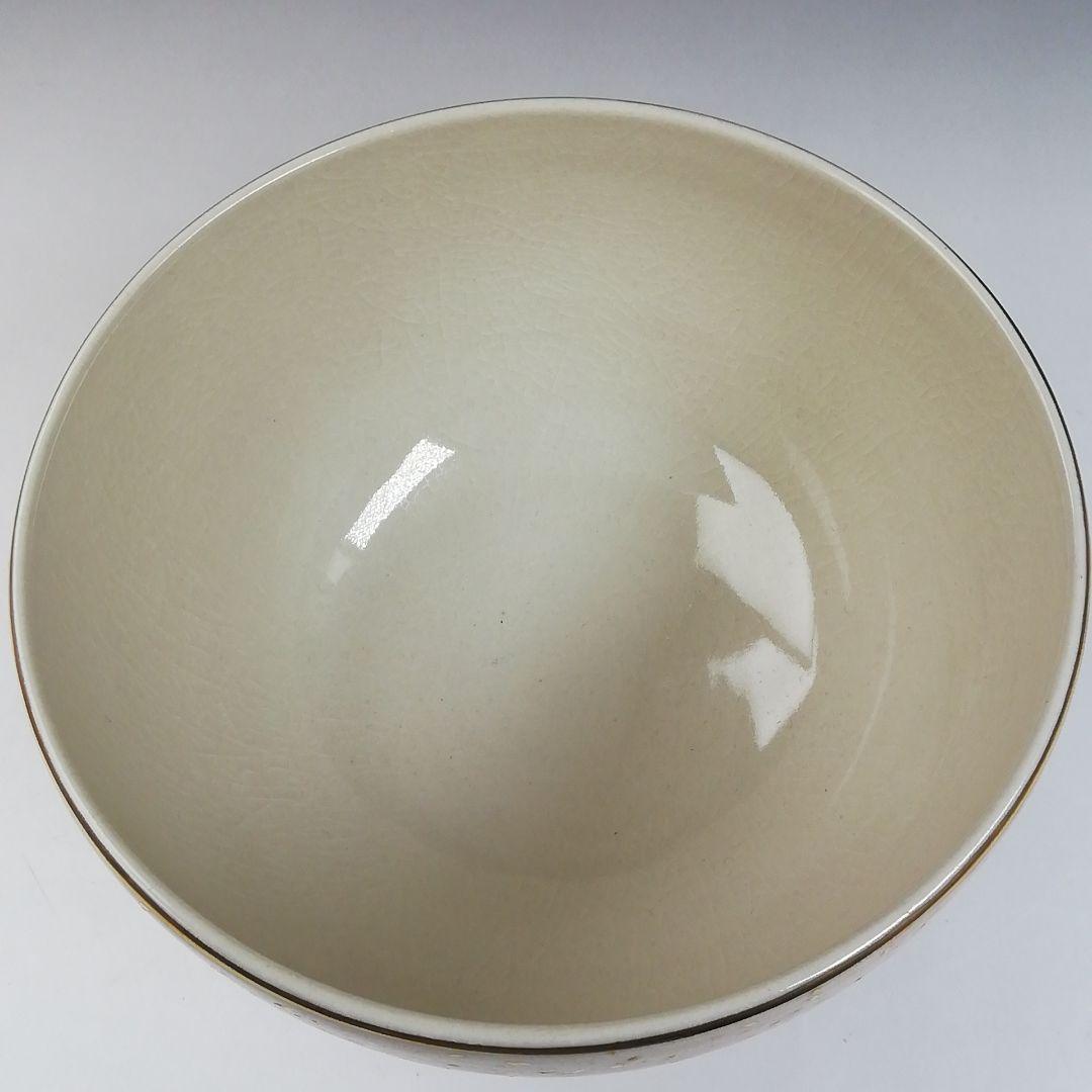 T732 茶碗 『九谷焼』『金箔三彩』『明山 造』 共箱 抹茶碗 茶道具