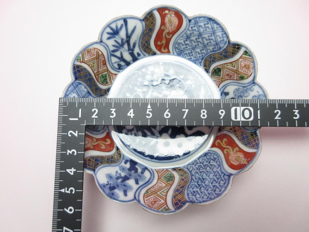 松竹梅 花鳥紋 祥瑞手風 小皿12枚 レトロ アンティーク MOR70627