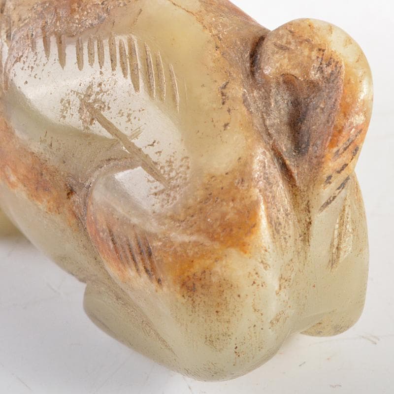 中国 玉石彫刻 犬 置物 V R5558