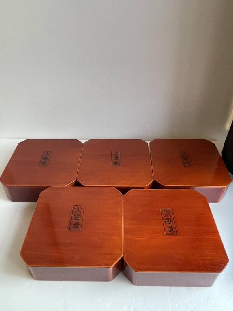 木製漆器 飛騨 春慶塗 大徳寺 縁高 五客 30