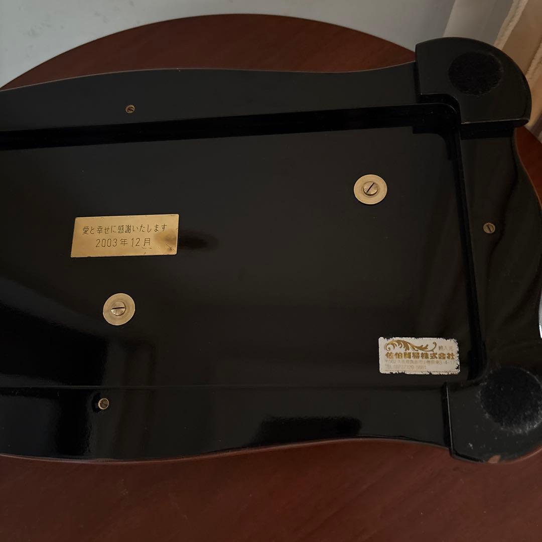 リュージュ　オルゴール　144弁　 白薔薇象嵌　共鳴箱　オルゴール療法 カノン