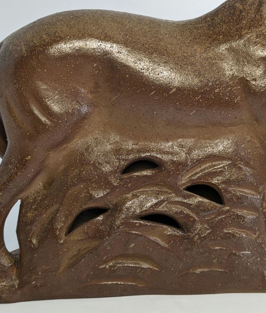 岡山県重要無形文化財 浦上善次 備前焼 午置物 干支 馬 工芸品 細工物