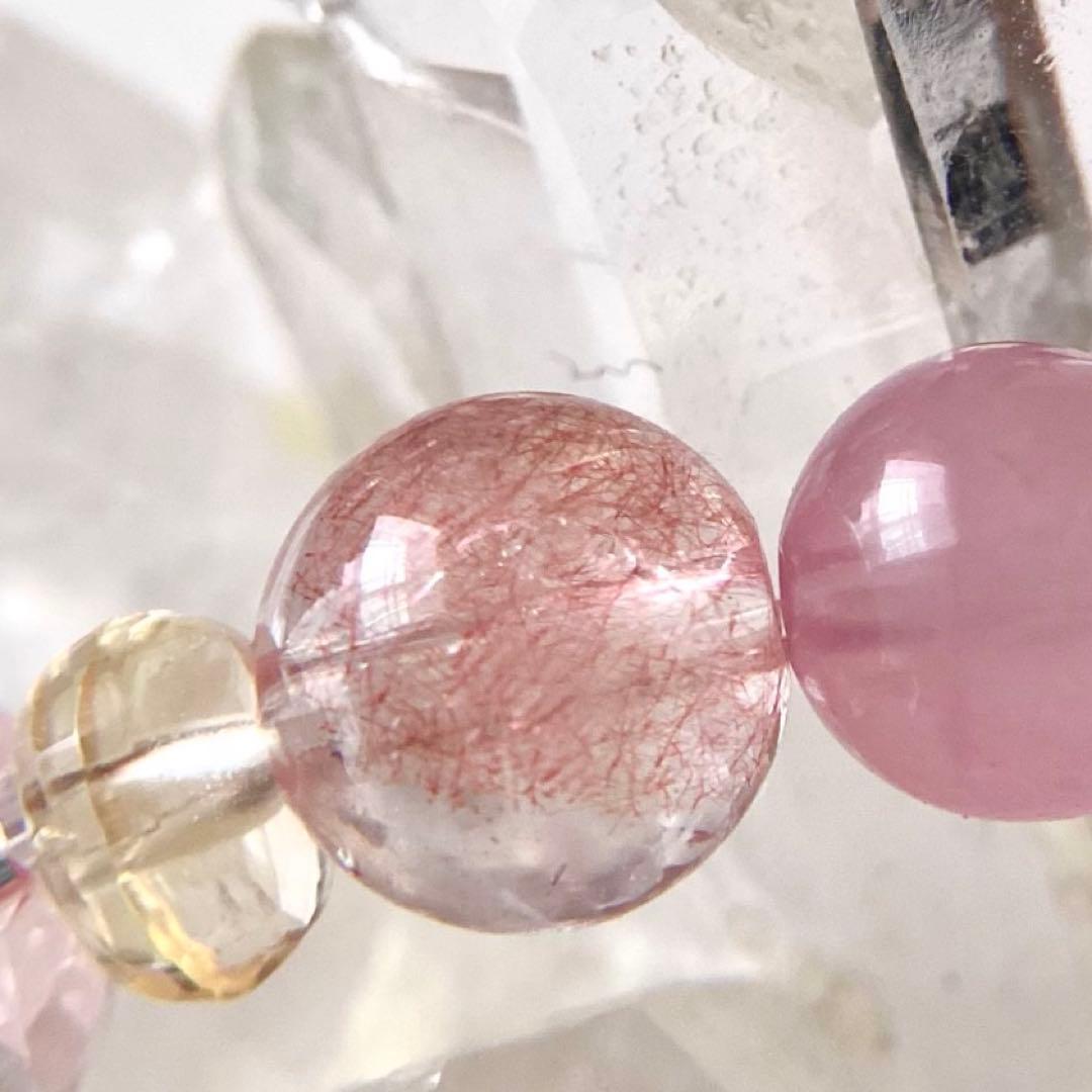 天然石★ブレスレット ストロベリークォーツ ♪ 371