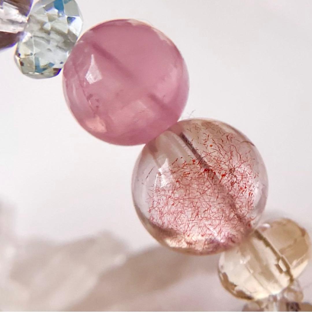 天然石★ブレスレット ストロベリークォーツ ♪ 371