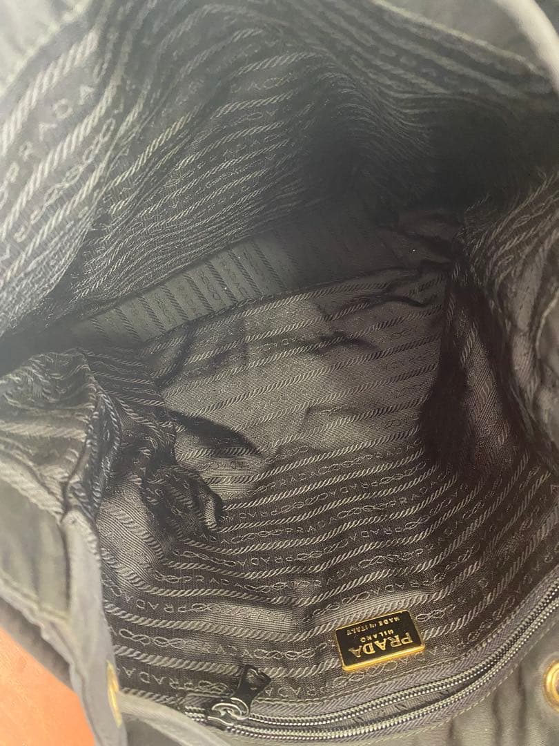 プラダ ナイロン トートバッグ ビーズ 巾着 肩掛け ブラック