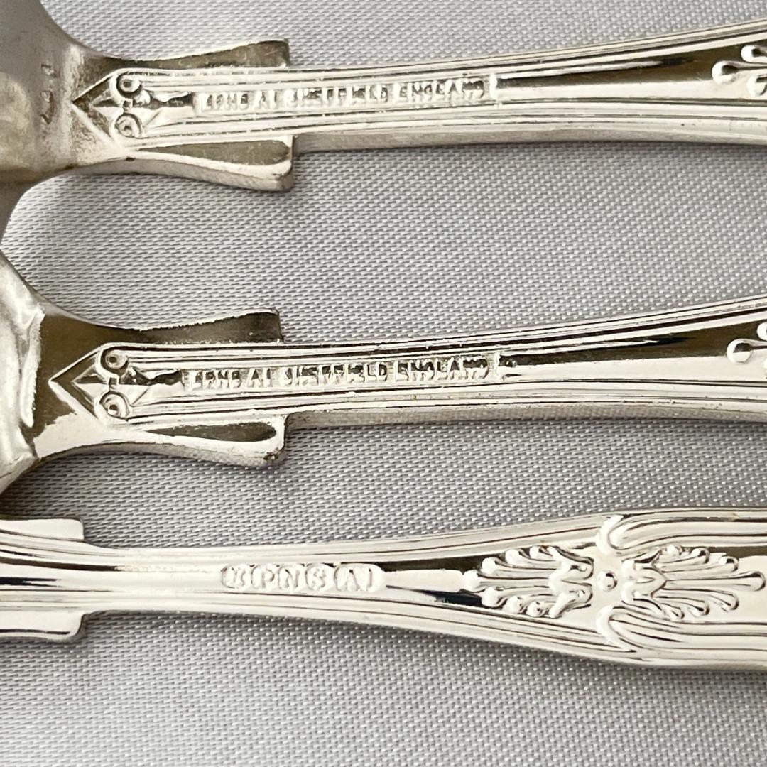 【英国】 キングスパターン ミニサーバー 3本【シルバープレート】