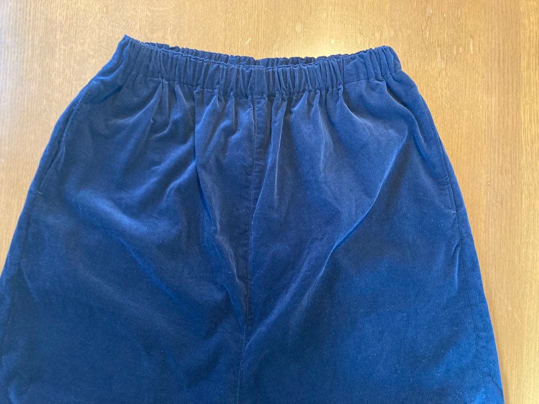 HUIS. 遠州織物　みじんコール　サルエルバルーンパンツ　ネイビー