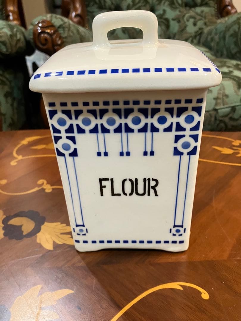 青と白の陶器製調味料入れ 7点セット チェコスロバキア製