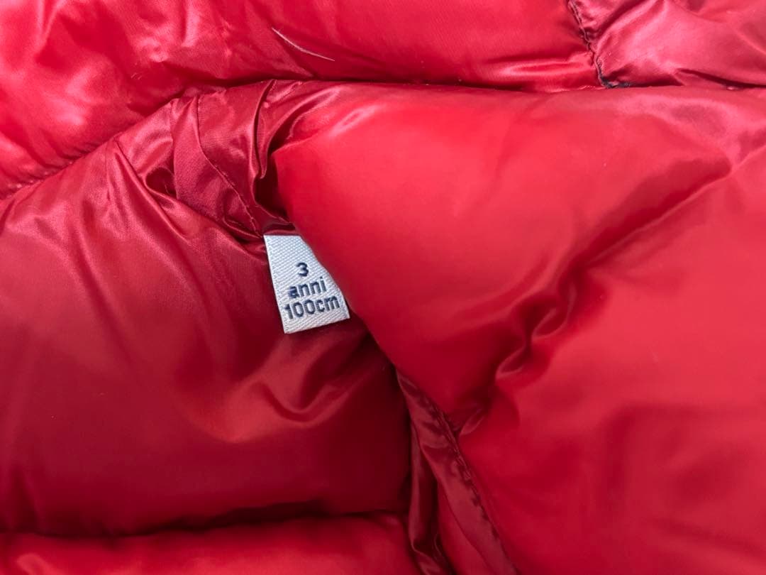 値下げ中！美品！モンクレール　フード付きダウンジャケット ネイビー/レッド