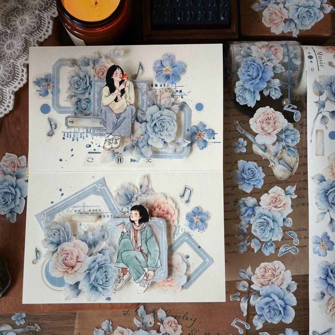 壹洱原创《莫蓝》海外マスキングテープ　マステ 【2161】