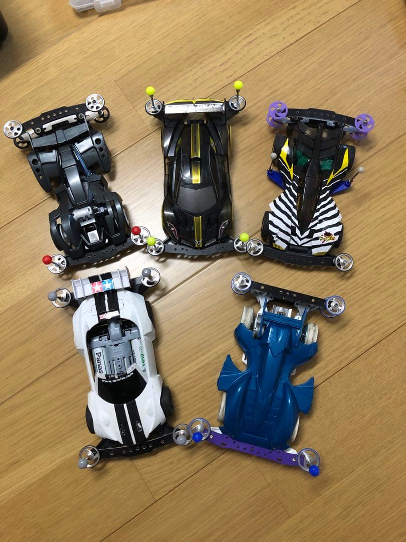 ミニ四駆 引退セット車両5台とパーツ・工具収納セット