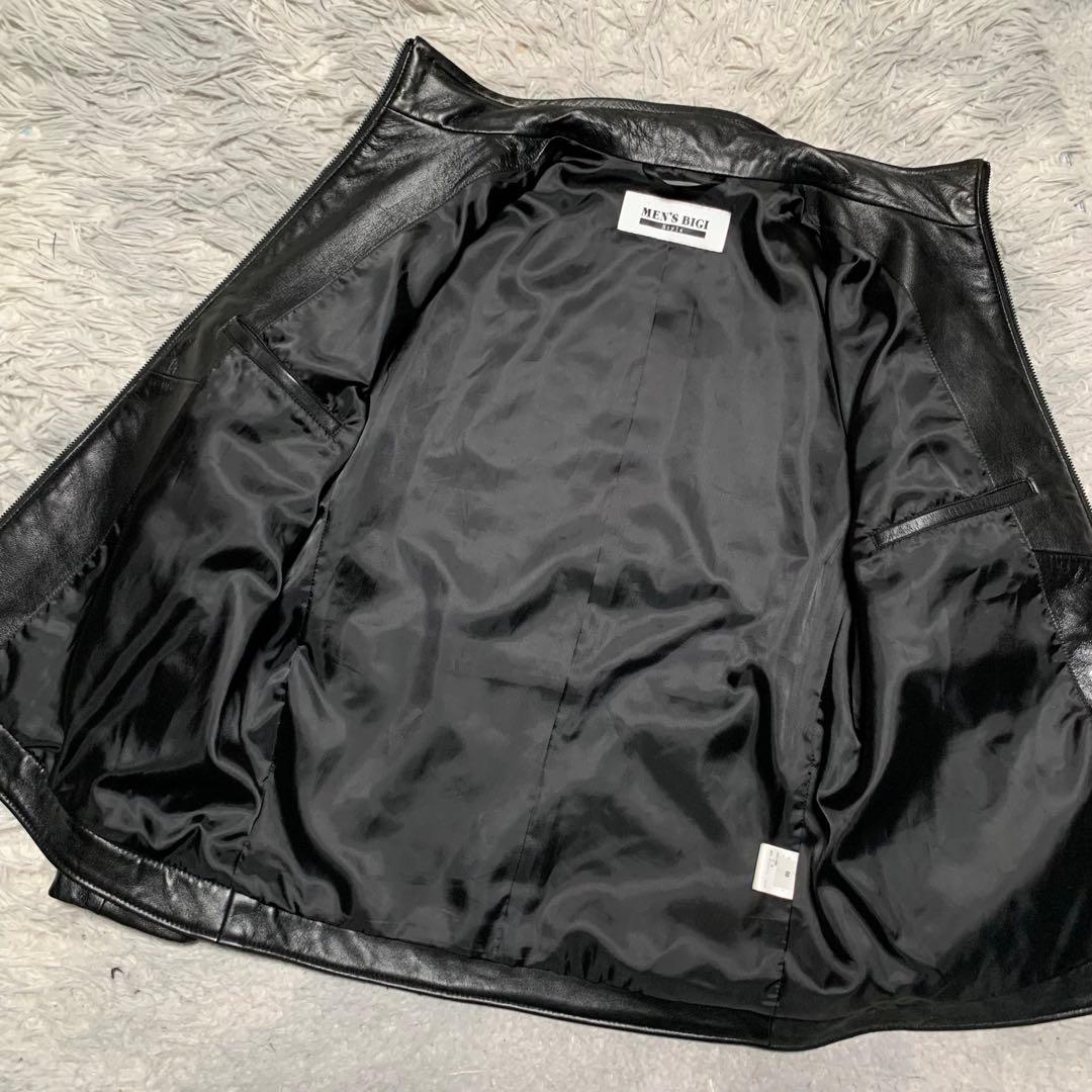 極美品 L MEN´S BIGI メンズビギ レザージャケット ラムレザー