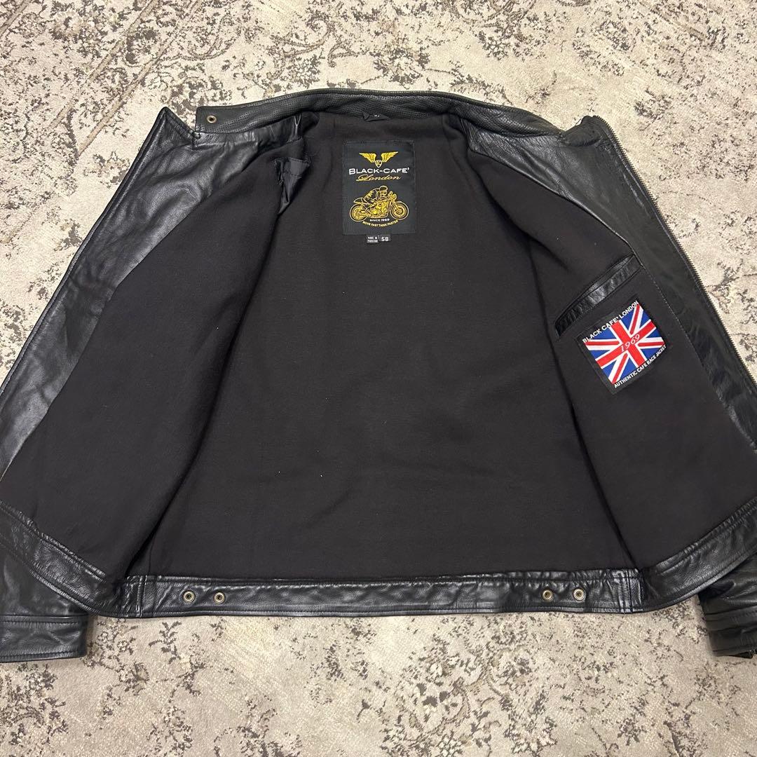 BLACK CAFE LONDON バイク ライダース レザー ジャケット 58