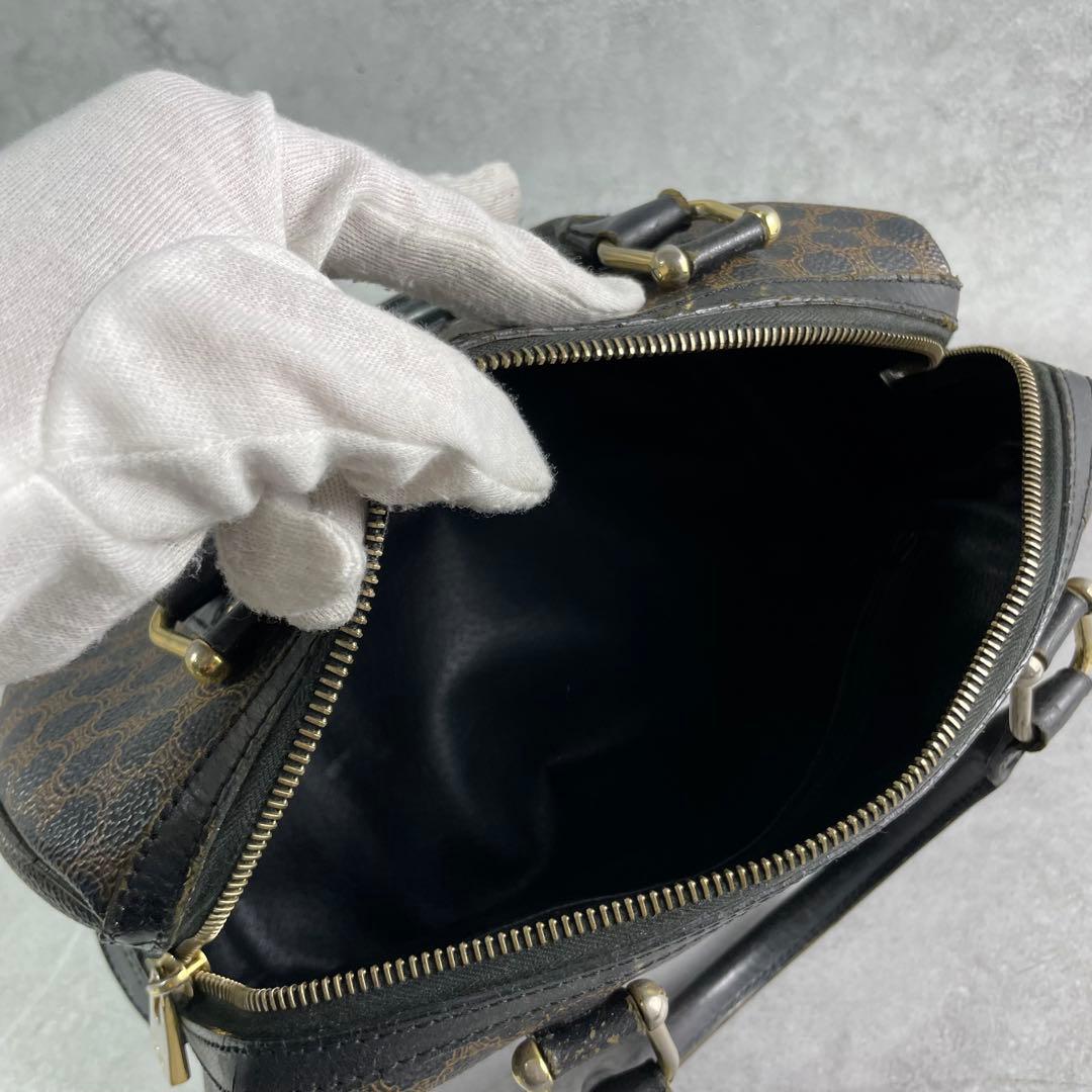 入手困難✨ セリーヌ ミニボストンバッグ 黒マカダム レザー pvc ブラック