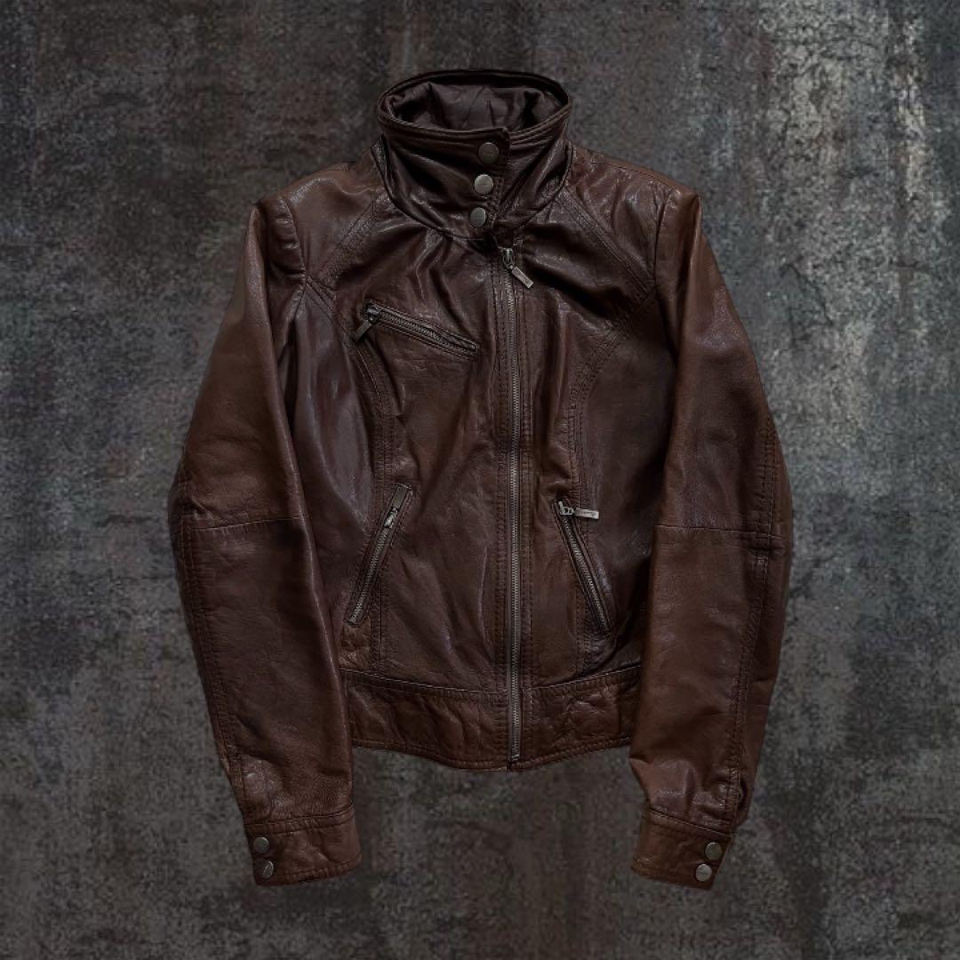 archive y2k ekam風 zip up leather jacket - メルカリ