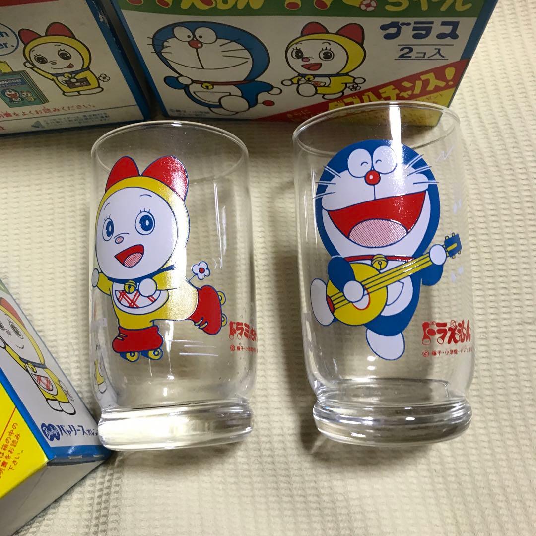 三ツ矢サイダー・バヤリースオレンヂ ドラえもん・ドラミちゃん グラス