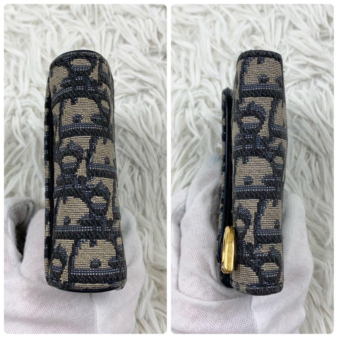 ✨極美品✨】ディオール 三つ折り財布 オブリーク サドル Dロゴ ネイビー