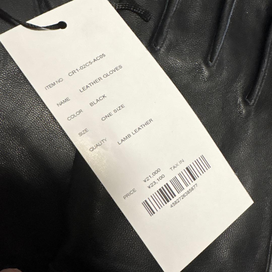 新品未使用 THE CRIMIE ブラックラムレザー手袋 定価23,
