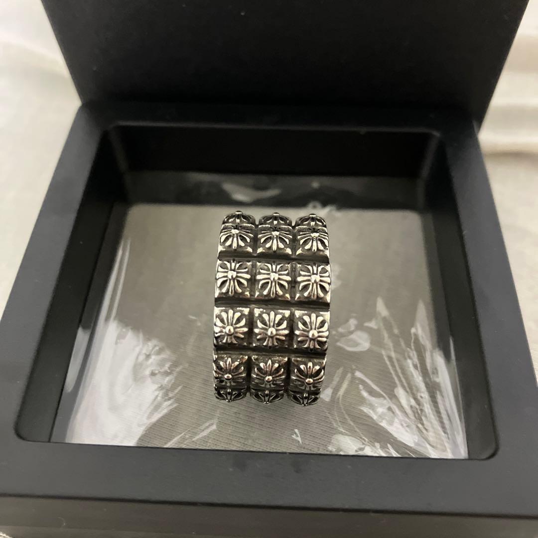 クロスリング シルバー925 刻印 19.5号 フレア ユリ