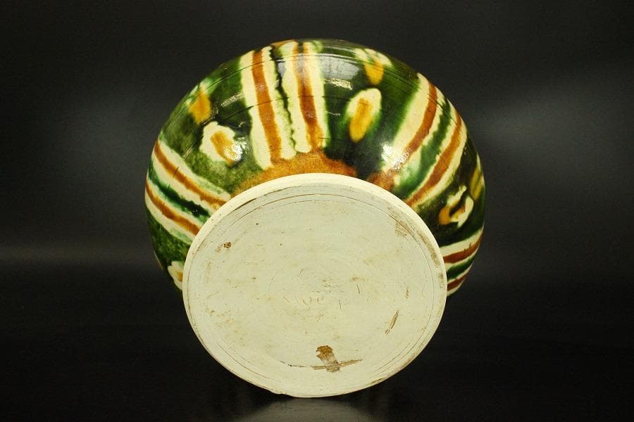 中国美術 唐三彩 蓋 丸壷(A368) - メルカリ