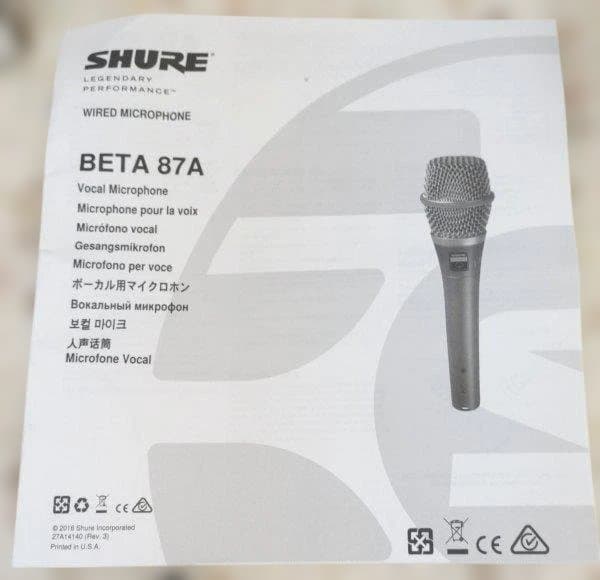 極上美品　★SHURE BETA 87A コンデンサーマイク★ 付属多数