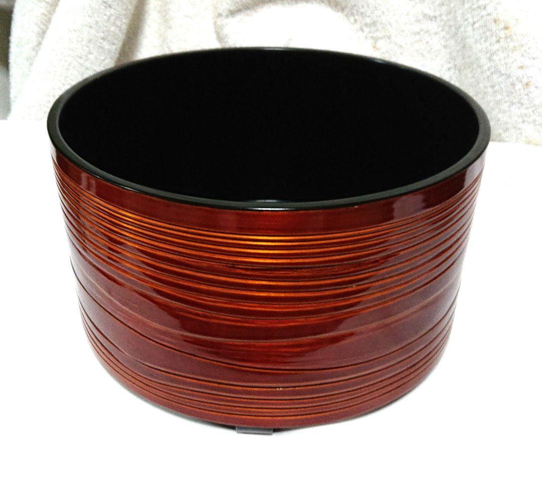 春慶塗曲水指　漆器蓋付きA454