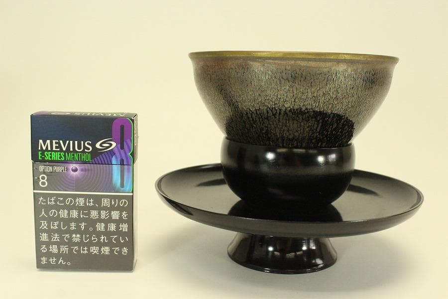 茶道具 天目茶碗 真塗台 揃 骨董 古美術(LC986)