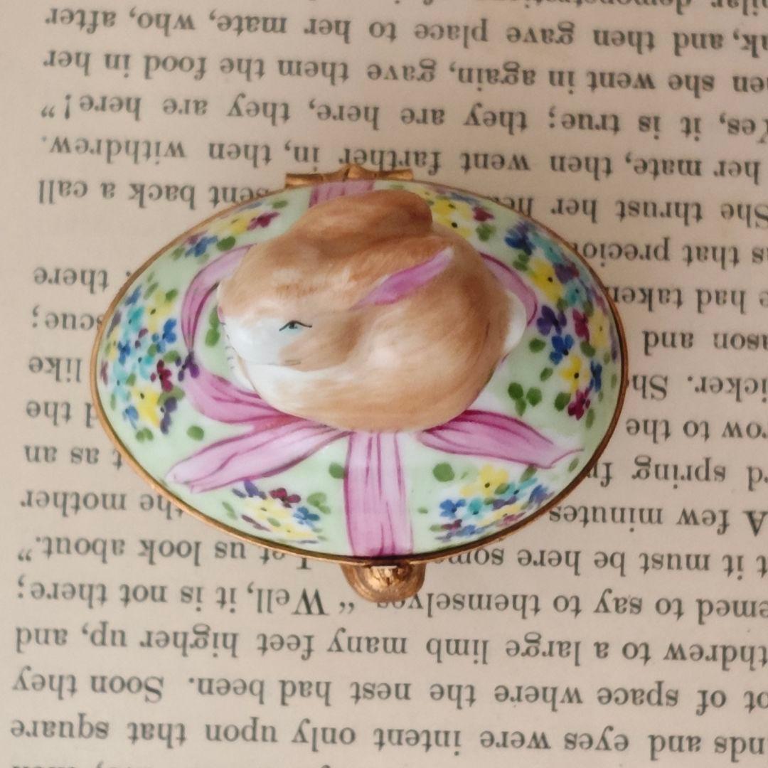 限定生産リモージュボックス うさぎ イースターエッグ兎 お花畑