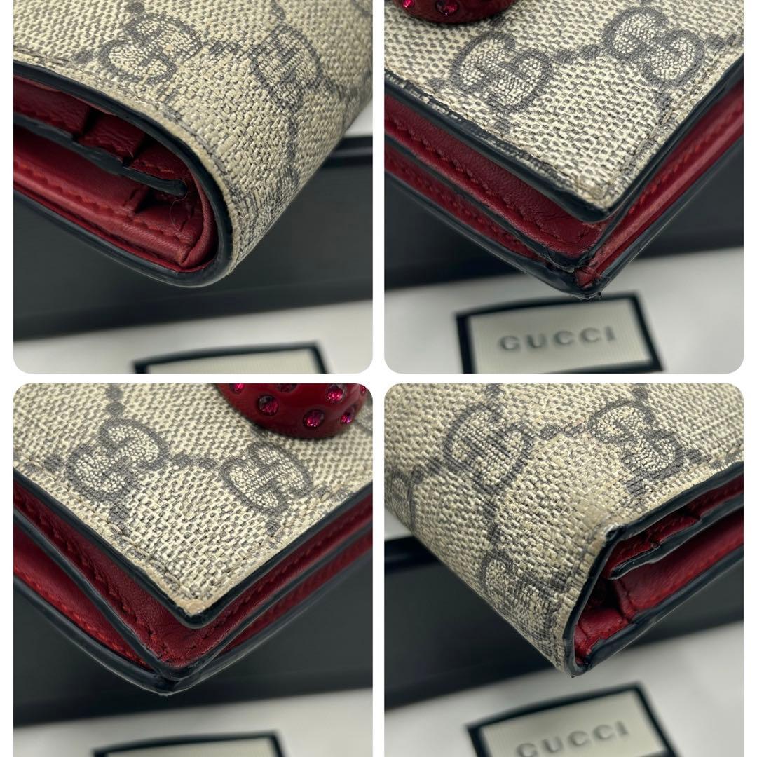 GUCCI グッチ 折り財布 GG柄 さくらんぼ チェリー