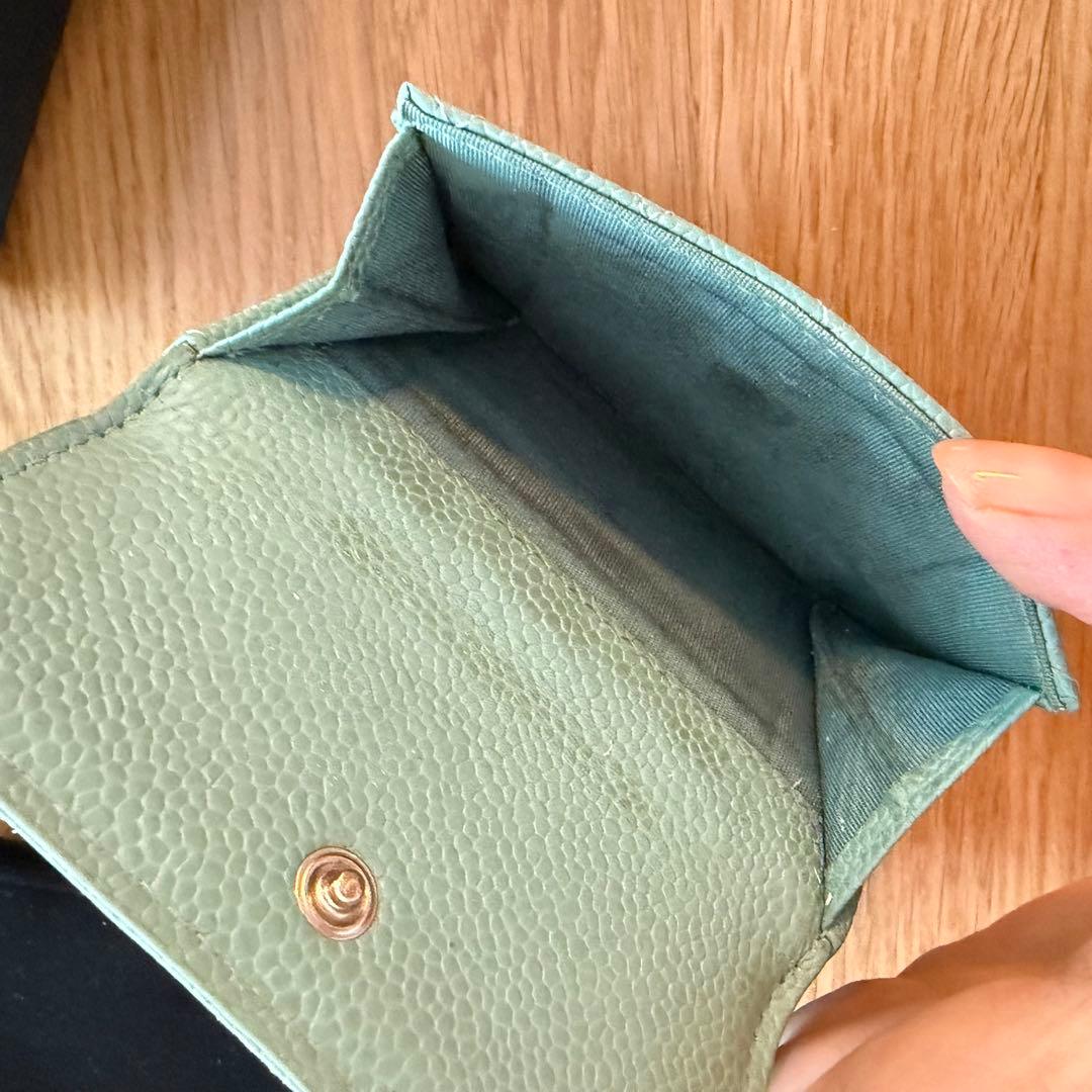 CHANEL ボーイシャネル 三つ折り財布 ミントグリーン