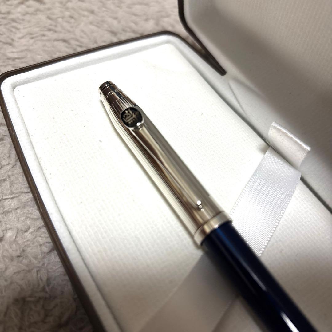 CROSS クロス シルバーカラー ネイビー 万年筆 18Kペン先 希少