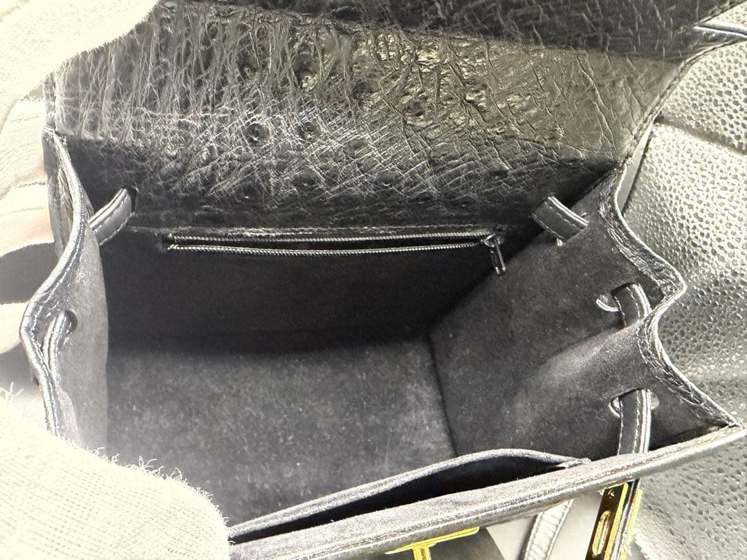 【値下げ】オーストリッチ ブラック ハンドバッグ