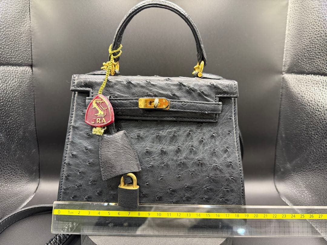 【値下げ】オーストリッチ ブラック ハンドバッグ