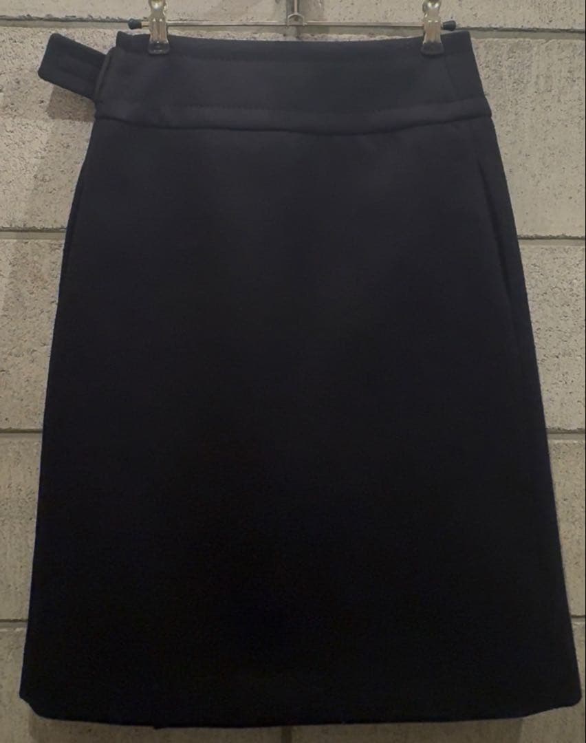 【お値下げ】sacai luck (サカイ ラック) 濃紺ウールメルトンスカート