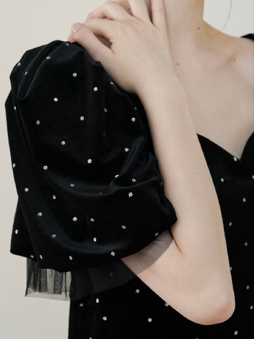 acka bijou dot velours dress サイズ2