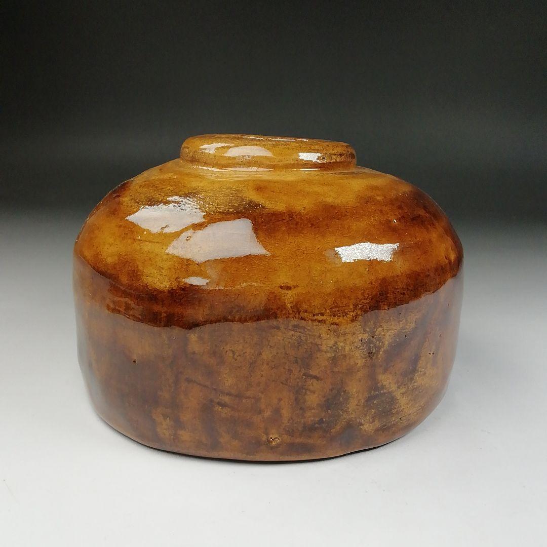T611 茶碗 『大樋飴釉茶碗』『四耕窯 伊豆蔵寿郎 造』 共箱 抹茶