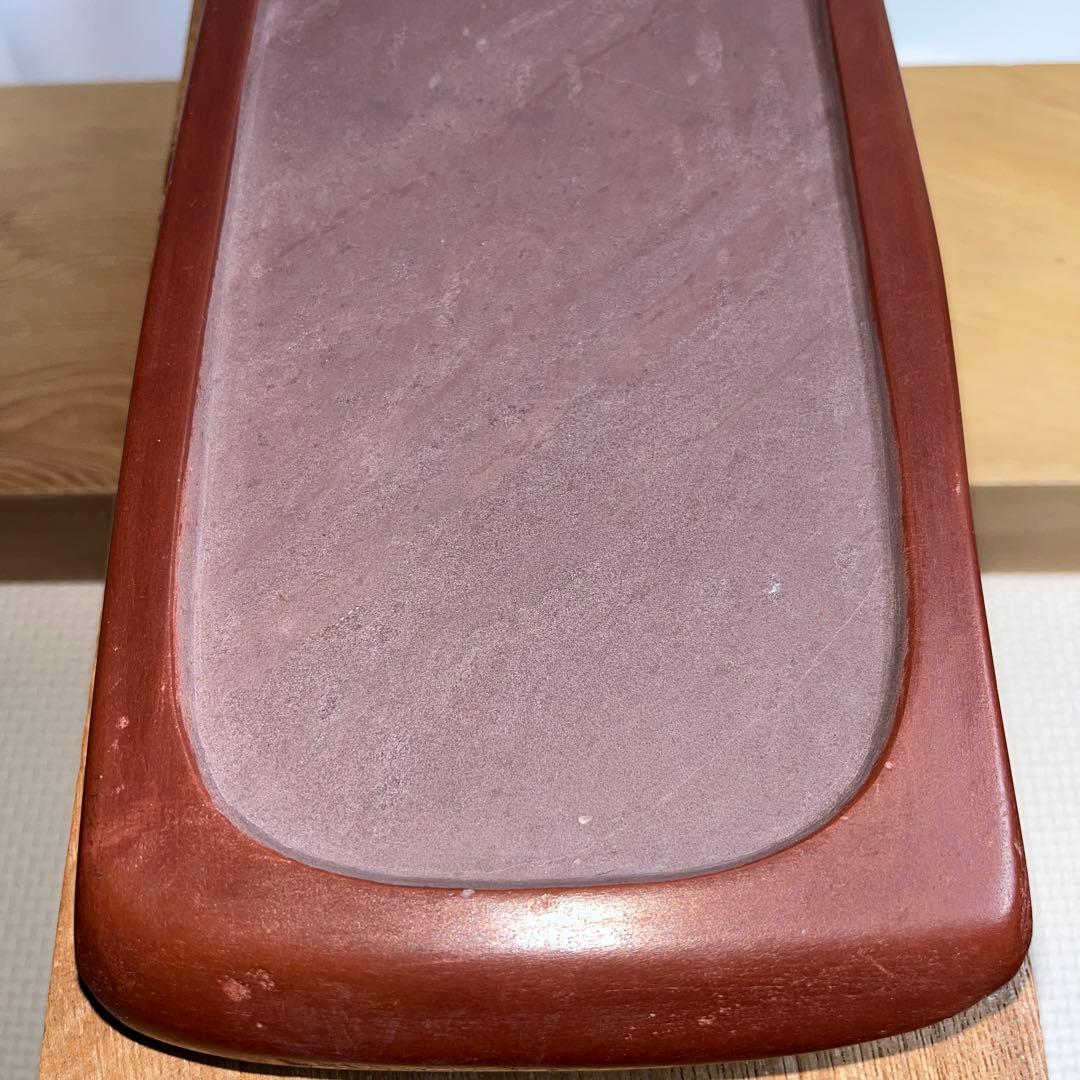 未使用 ⭕️レアな岩手県紫雲石硯 名石 超大型硯 自然硯 佐藤幸雄